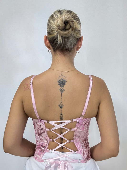 Corset Glitter Rosa